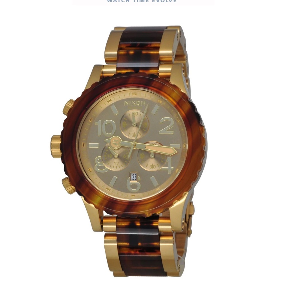 Brand New Tags Nixon 42-20 Chrono Minimize Watch Gold and Molasses RARE Sold Out